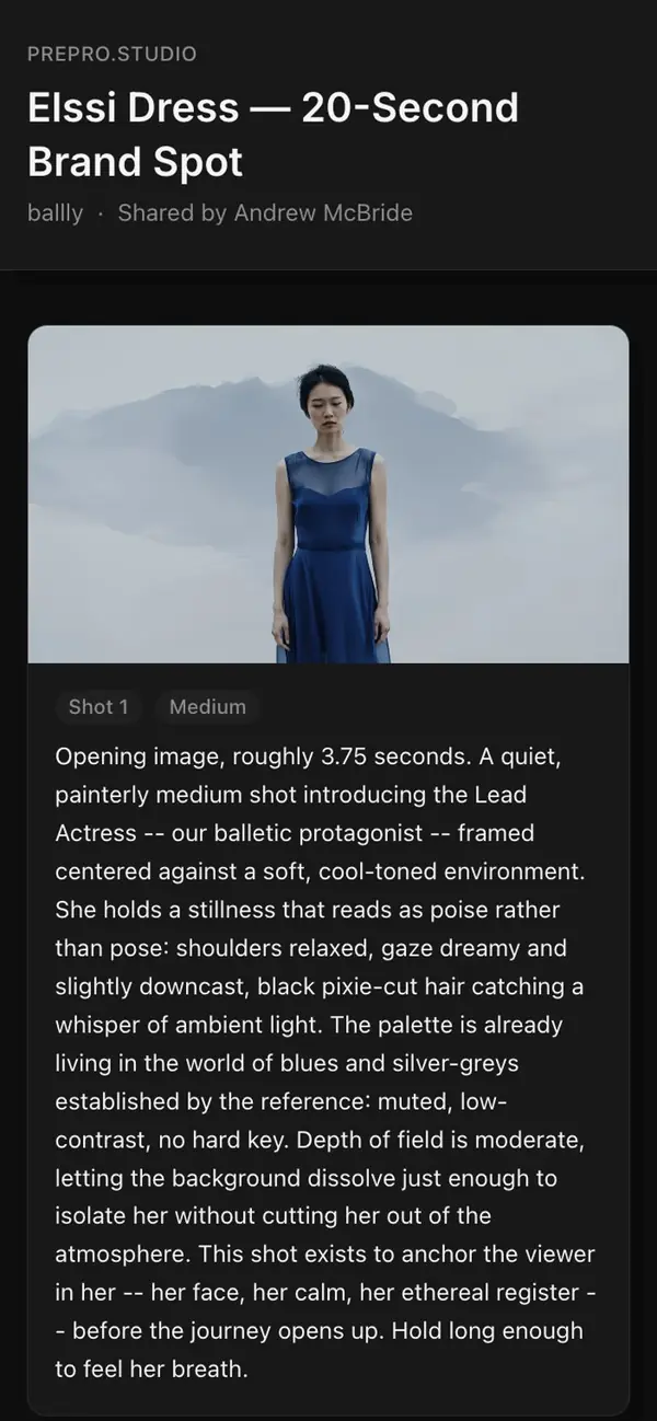 The same shared storyboard on a phone